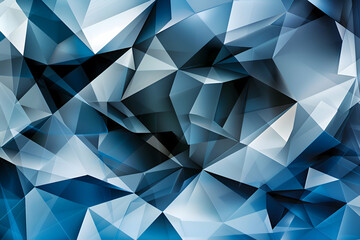 Fototapeta premium Modern abstract design featuring sharp angular forms and soft gradients in shades of blue, accented with black and white