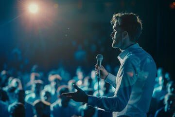 Fototapeta premium speaker speaking in front of the audience