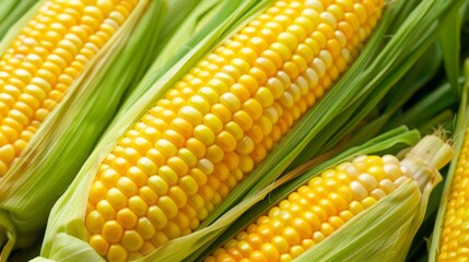 Fresh Corn on the Cob Natural Background.