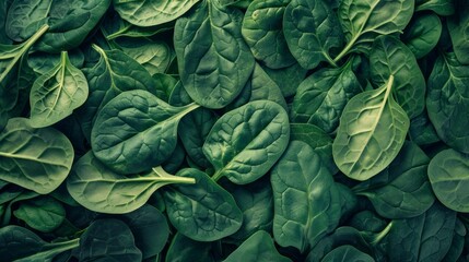 Fresh Organic Spinach Leaves Texture.