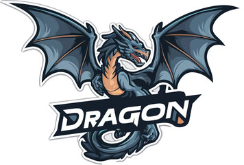 a dragon with the word dragon on it