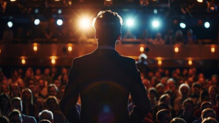 speaker speaking in front of the audience