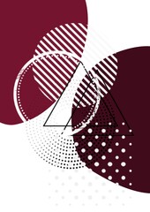 modern simple minimalist abstracts in red and white colors with geometric shapes