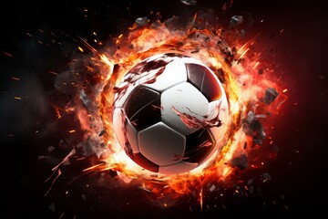 Fototapeta premium Meshed Soccer ball net. Stadium sport team. Generate Ai