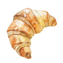 A Croissant watercolor clipart, isolate white background