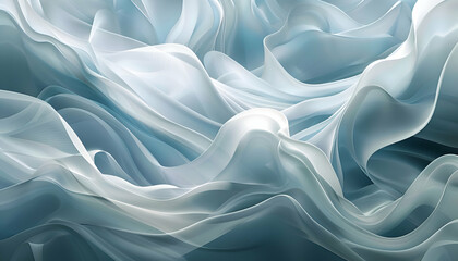 Obraz premium Tranquil abstract background with smooth geometric patterns and flowing lines in a palette of cool grey and ice blue