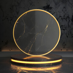 black podium design for product display