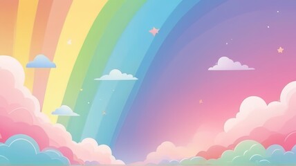 Abstract Kawaii Pastel . Rainbow Sky Delight Suitable for Background