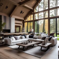 farmhouse country interior design of modern living room home