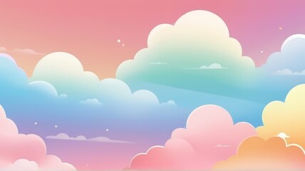 Soft Rainbow Pastel . Kid's Room Decor Suitable for Background