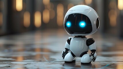 AI robot on isolated on light. AI generate illustration