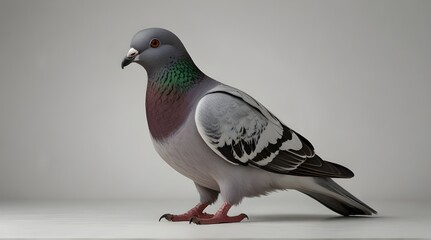 Full body pigeon dove bird isolated on blank white background.generative.ai