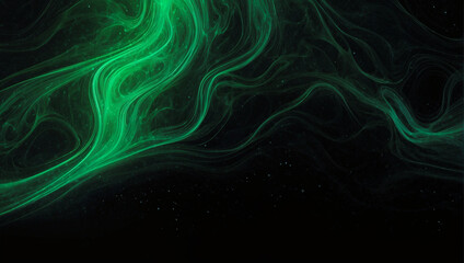 Obraz premium Green glowing wavy swirl background, curvy modern energy flowing abstract