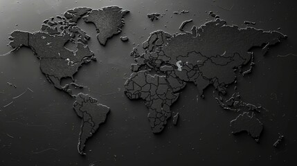 the world map on a black background. AI generate illustration