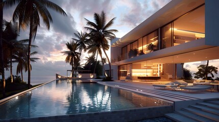 pool, hotel, swimming, water, resort, luxury, holiday, vacation, palm, summer, house