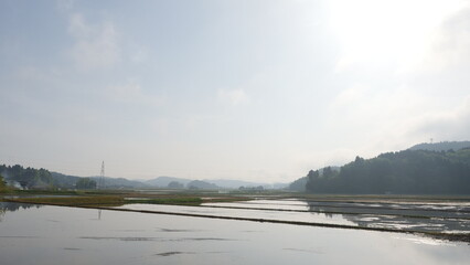 里山の美しい田園風景