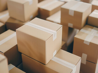 Logistics Distribution Center: Cardboard Boxes