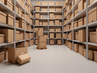 Distribution Center: Cardboard Box Storage Solutions