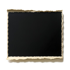 Obraz premium Black paper framed text torn in the shape of a rectangle Blank old paper template 