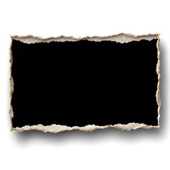 Obraz premium Black paper framed text torn in the shape of a rectangle Blank old paper template 
