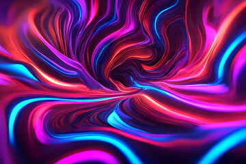 Abstract waves neon lights technology background design illustration. 