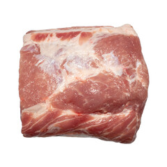 A piece of fresh pork meat on a white background.Raw pork background.Pork meat.