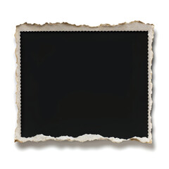 Obraz premium Black paper framed text torn in the shape of a rectangle Blank old paper template 