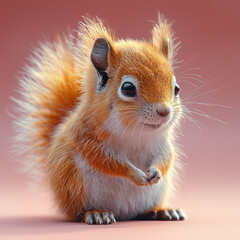 3d rendered photo of squirrel made with generative AI