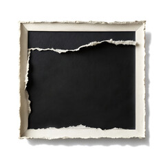 Obraz premium Black paper framed text torn in the shape of a rectangle Blank old paper template 