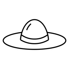 Pamela hat icon, outline vector sign, linear style pictogram isolated on white. Symbol, logo illustration. Editable stroke