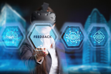 Feedback concept, user comment rating of company online, writing review diagram, reputation...
