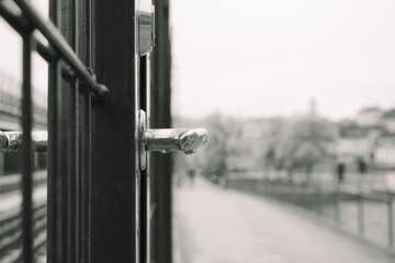close-up of a door handle