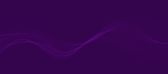 Purple background with flowing wave lines. Futuristic technology concept. Vector illustration
