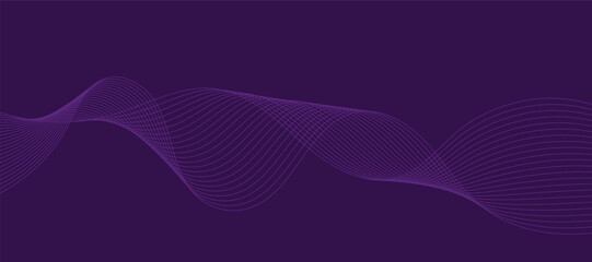 Purple background with flowing wave lines. Futuristic technology concept. Vector illustration
