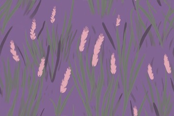 A field of watercolor lavender, seamless floral pattern.