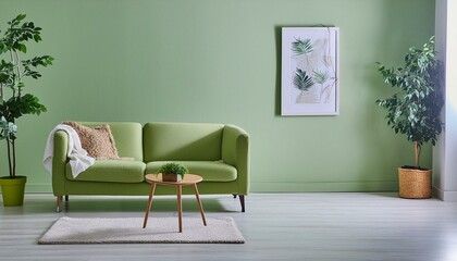  Light green minimal interior design