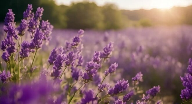 lavender field at sunset
