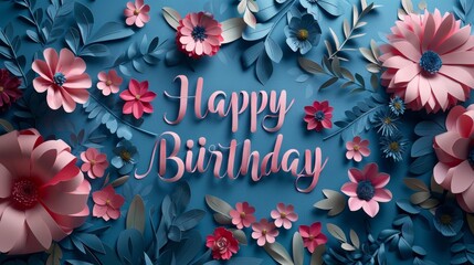 Blooming Birthday Wishes. Generative AI