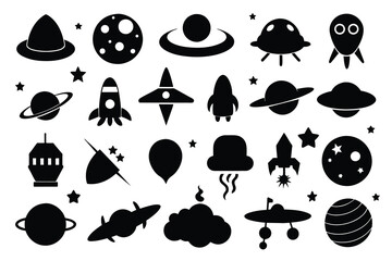 Doodle Space Vectors illustration