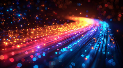 Obraz premium Business powerpoint presentation layout showing fiber optic cable, safe internet, television, 