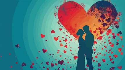Love design over blue background vector illustration