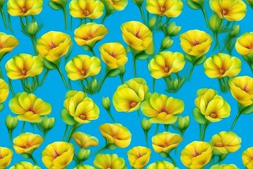 Watercolor yellow buttercups, with light green background.