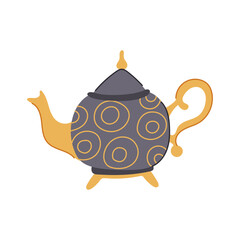 arabian arabic tea pot cartoon. arab dallah, ramadan kettle, gulf saudi arabian arabic tea pot sign. isolated symbol vector illustration