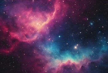 AI generated illustration of starry sky with nebula