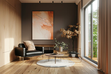 Contemporary Living Room, Furnitured Home Interior Design, Flat Apartment