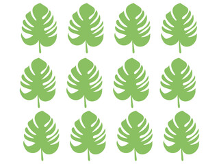 ​Different type Green leaf icon set. leaf icon on an isolated background.