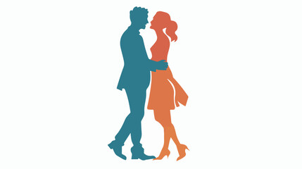 White background of pictogram with couple vector illustration
