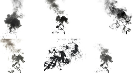 Wispy white smoke against a dark background