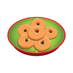 Tea time Snack Medu vada in a plate