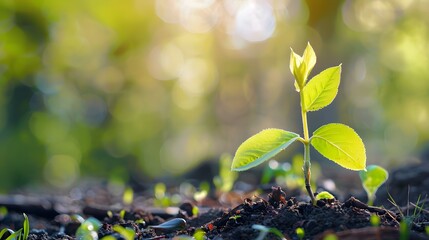 Spring, green leaves sprout
